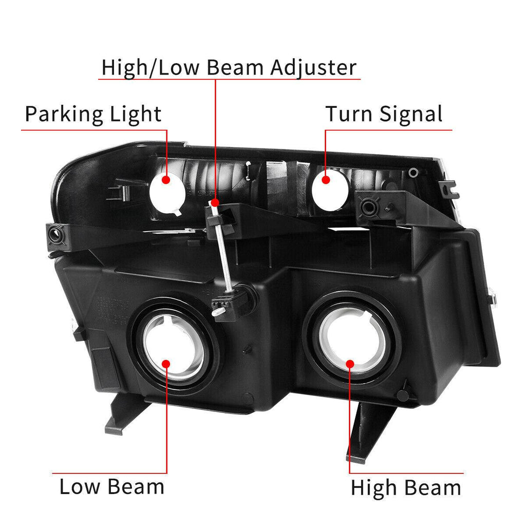 YITAMOTOR® 2004-2012 Chevy Colorado/GMC Canyon Chrome Housing Headlight Assembly Headlamps - YITAMotor