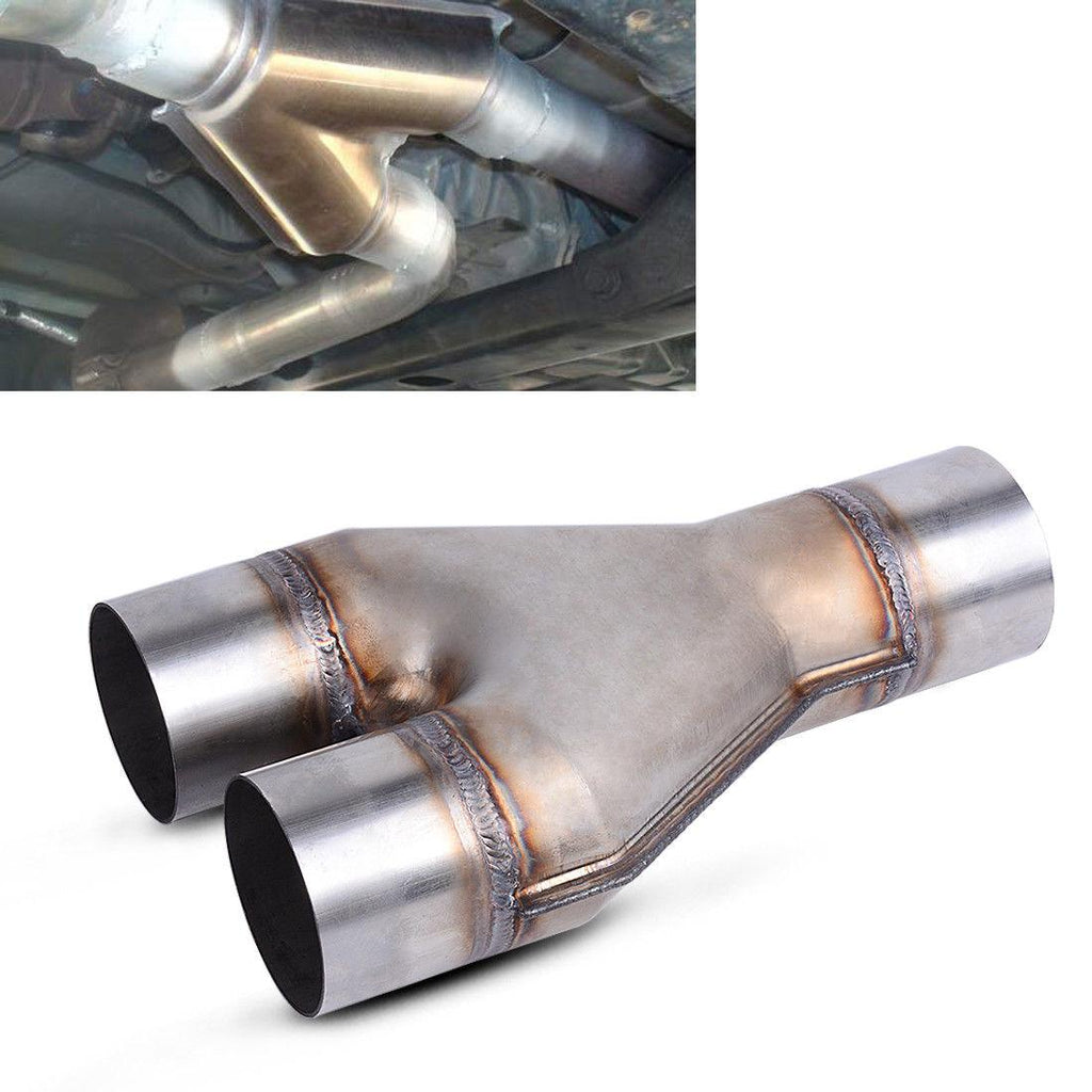 Universal 2.5 Inch Inlet Diesel Y Pipe 2-1/2 Exhaust Muffler Tip for Truck - YITAMotor