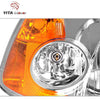 YITAMOTOR® 2001-2003 Honda Civic 4-Door Sedan Headlight Assembly Chrome Housing Amber Reflector Clear Lens - YITAMotor