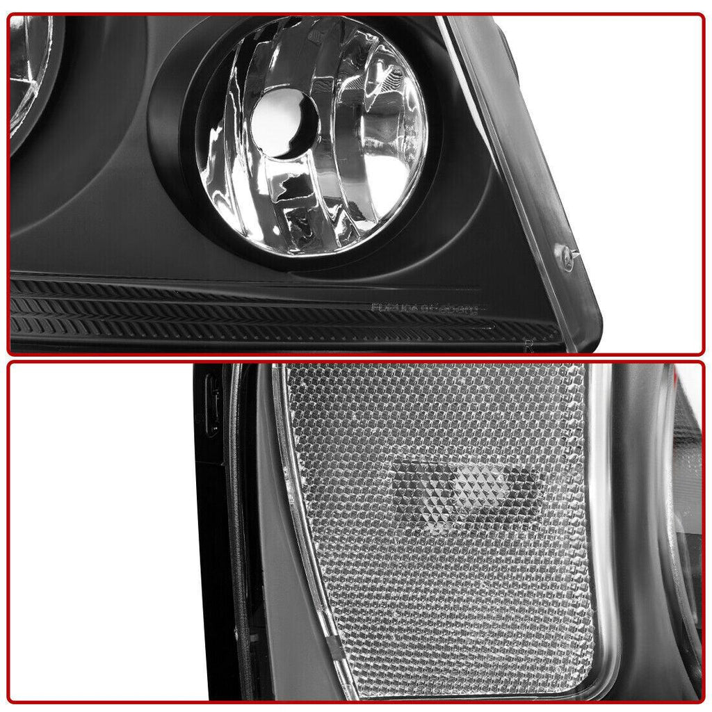 YITAMOTOR® 2004-2008 Ford F150 Black Housing Headlights Headlamps+Turn Signal Lamps - YITAMotor