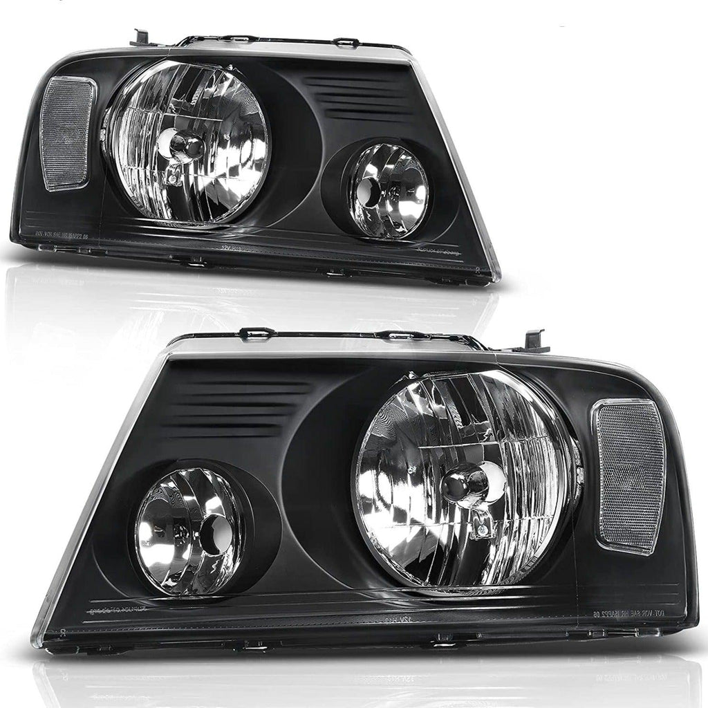 YITAMOTOR® 2004-2008 Ford F150 Black Housing Headlights Headlamps+Turn Signal Lamps - YITAMotor