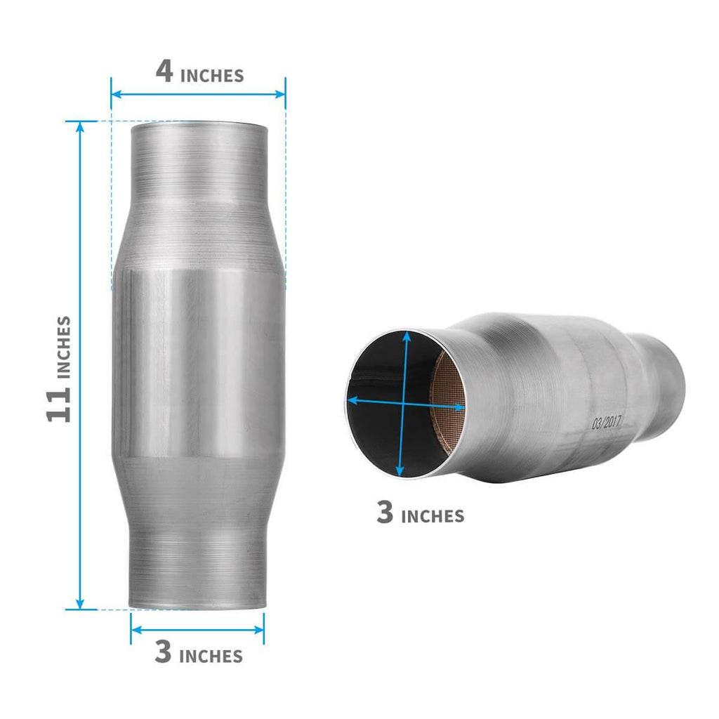 3" Inlet/outside universal catalytic converters