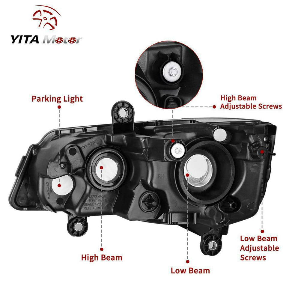 YITAMOTOR® 2011-2019 Dodge Grand Caravan 2008-2016 Chrysler Town & Country Headlights Pair - YITAMotor