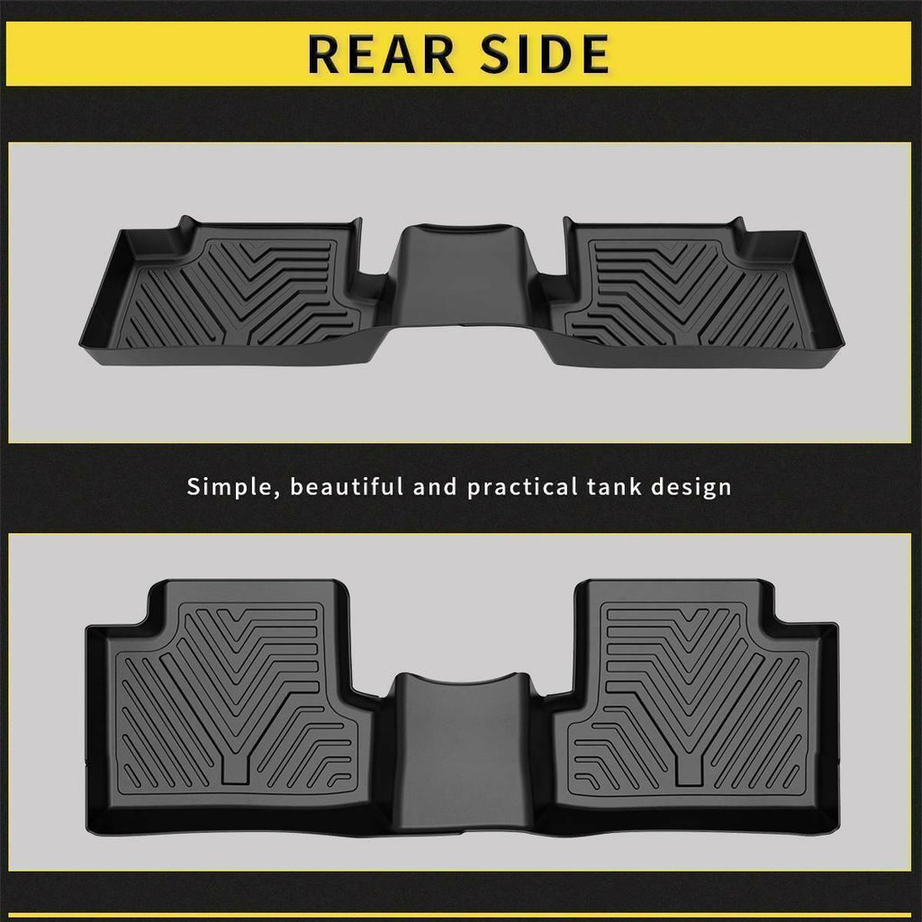 YITAMOTOR All Weather Floor Mats Compatible with 2015 2016 2017 2018 2019 2020 Jeep Cherokee Black Rubber 3pcs Set Floor Liners - YITAMotor