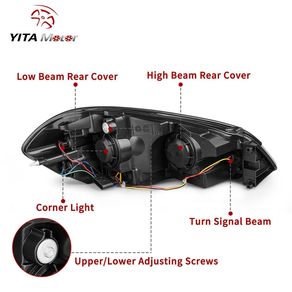 YITAMOTOR® 2006-2013 Chevy Impala 06 07 Chevy Monte Carlo Headlight Assembly Chrome Housing Headlamp - YITAMotor