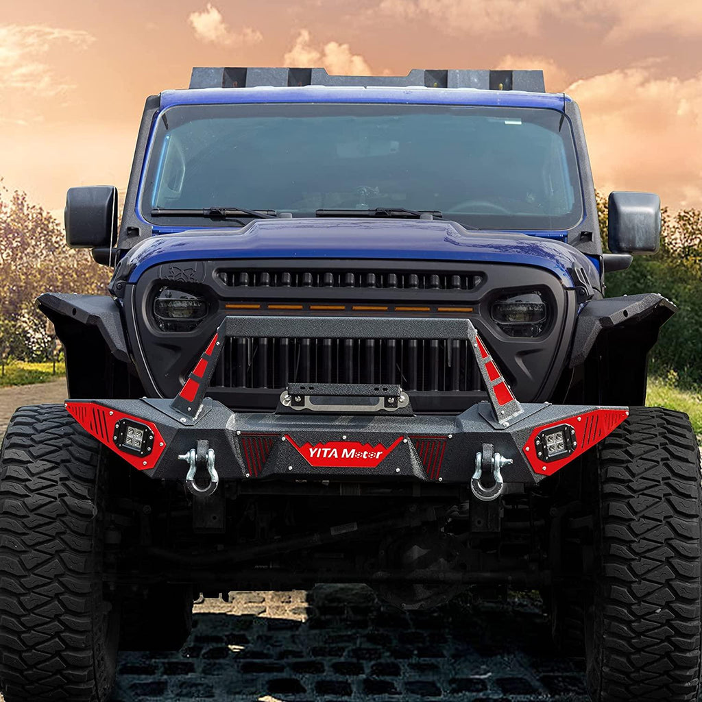 YITAMOTOR® Front Bumper for 2018-2024 Jeep Wrangler JL / 2020-2023 Jeep Gladiator