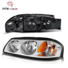 YITAMOTOR® 2000-2005 Chevy Impala Headlight Assembly OE Style Headlamps Chrome Housing Amber Reflector - YITAMotor