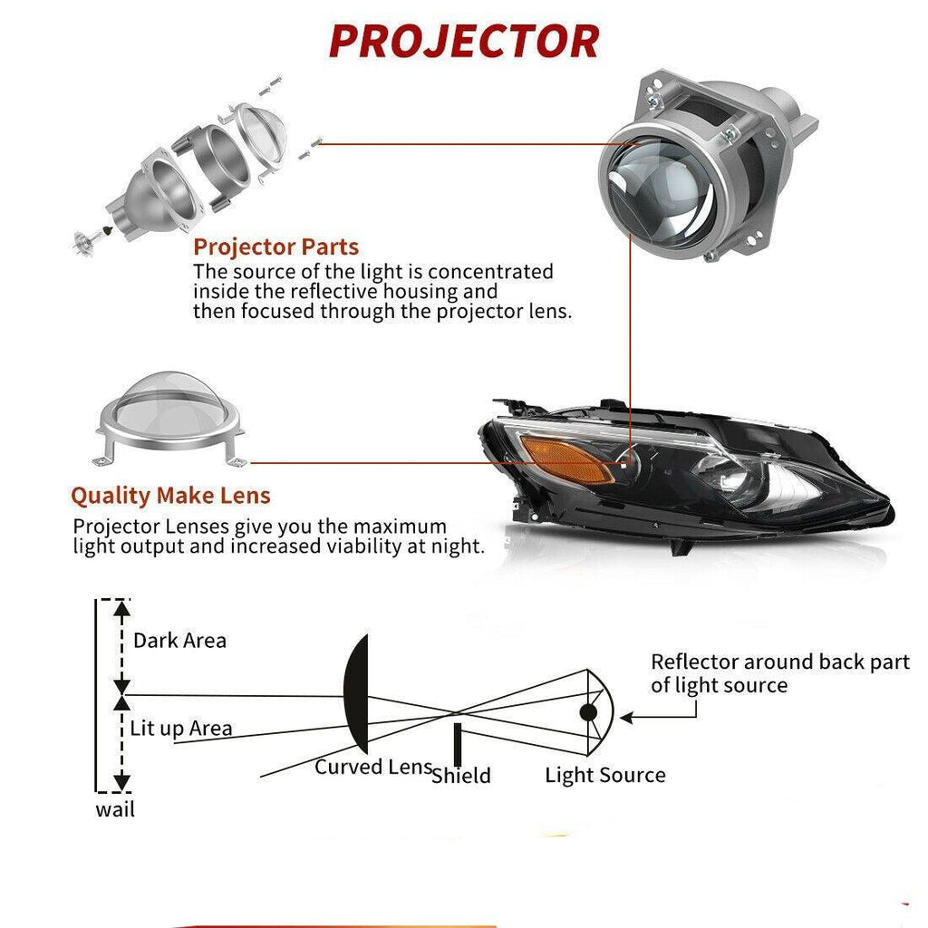 YITAMOTOR® 2019-2020 Chevy Malibu 4DR Halogen Headlights Headlamps Amber Reflector - YITAMotor