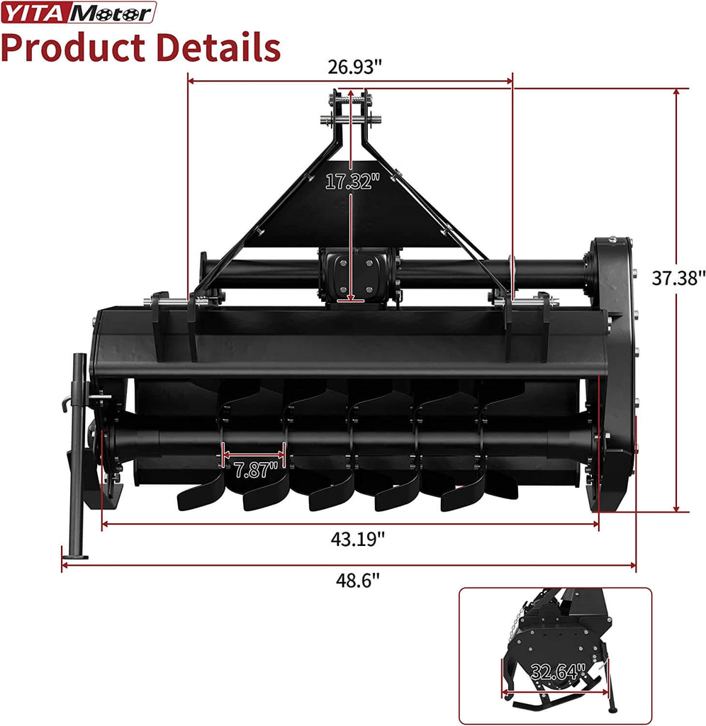 48“ Heavy Duty Rotary Tiller