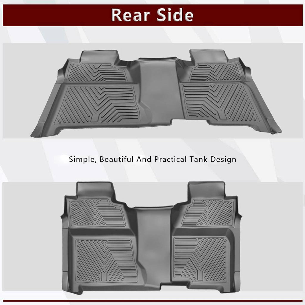 YITAMOTOR® Floor Mats For 14-18 Silverado/Sierra 1500,15-19 2500HD/3500HD Crew Cab,with 1st Row Bench Seat