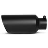 Exhaust Tip 3'' Inlet 5'' Outlet 12 inch Long Bolt On Black Stainless Steel Diesel - YITAMotor