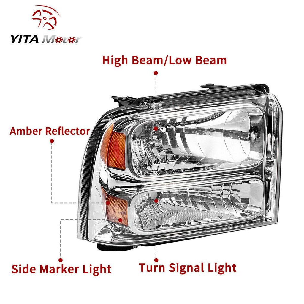 YITAMOTOR® 2005-2007 Ford Super Duty / 2005 Ford Excursion Headlights - YITAMotor