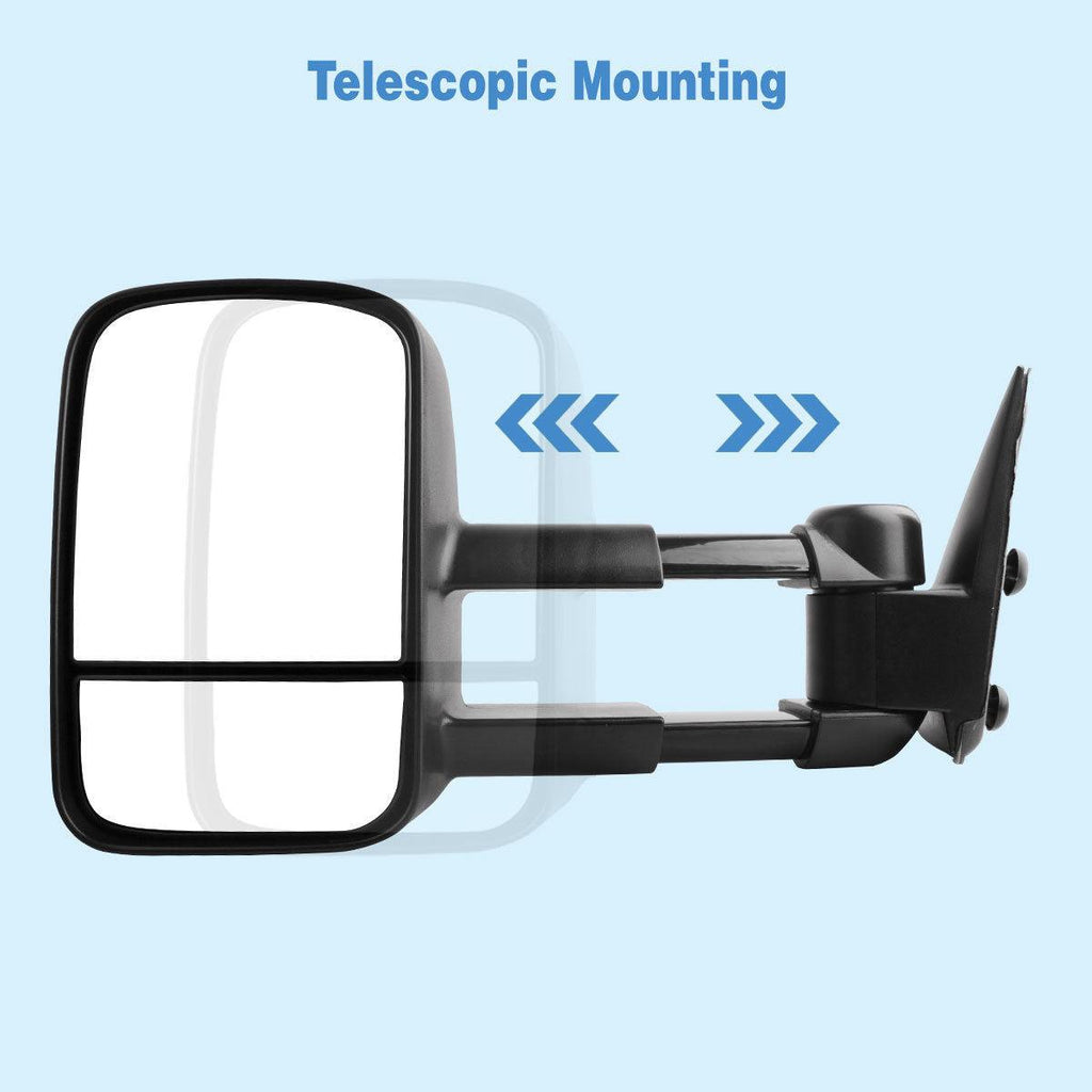 YITAMOTOR Towing Mirrors For GMC Silverado Sierra 1999-2007 3500, Chevy Tahoe Suburban 2000-2006 1500 2500 GMC Yukon XL Truck, 2 Pack - YITAMotor