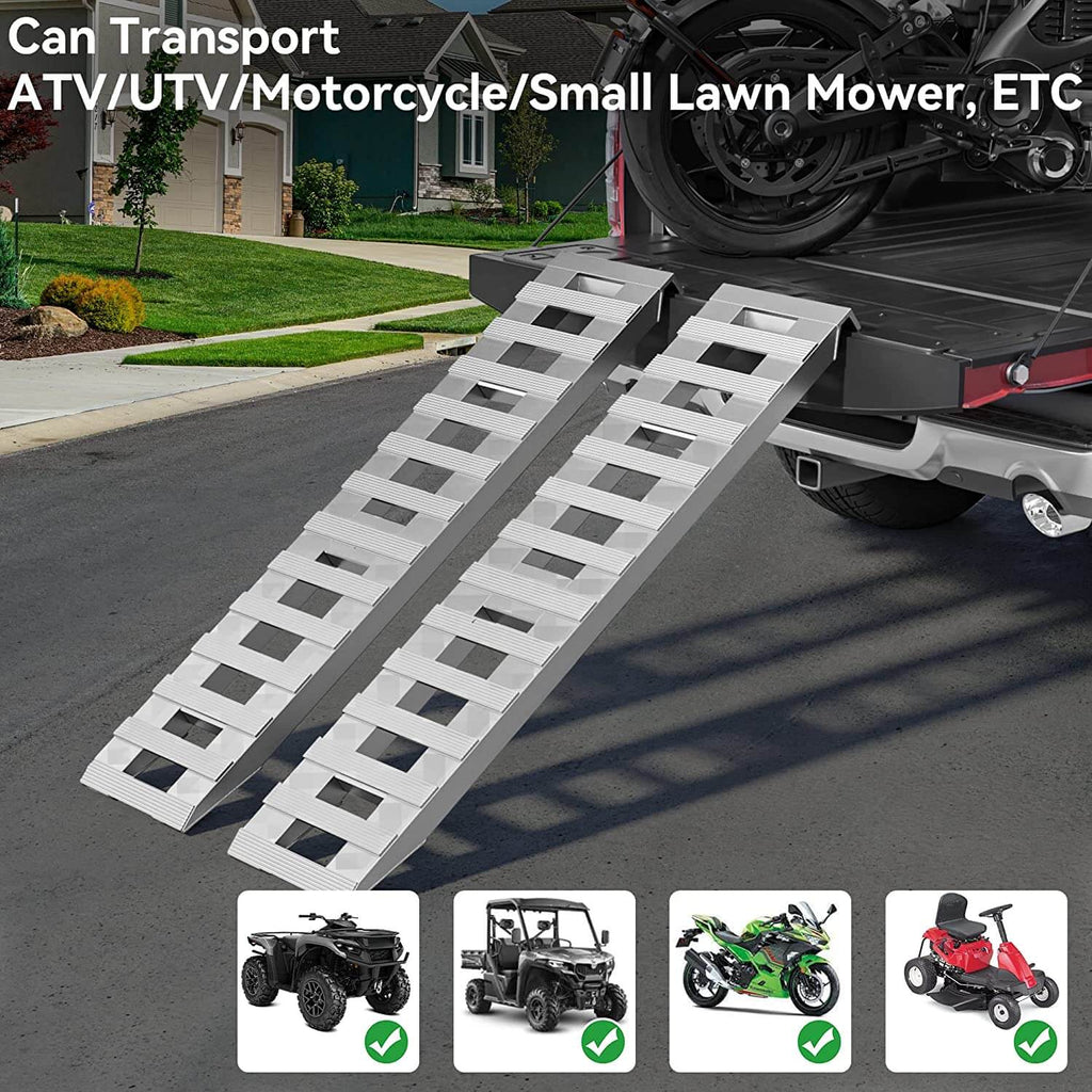 YITAMOTOR® 60''x12'' Aluminum Trailer Ramps 6000LBS Car Trailer Truck Hook End 2 Loading Ramps