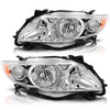 YITAMOTOR® 2009-2010 Toyota Corolla Headlight Assembly Chrome Housing Amber Reflector Headlamps - YITAMotor