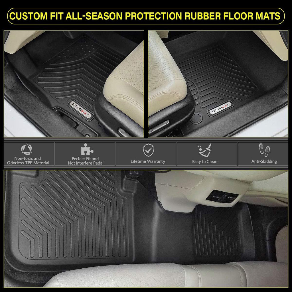 YITAMOTOR Floor Mats For Highlander, Custom Fit Floor Liners for 2014-2019 Toyota Highlander, 1st & 2nd Row All Weather Protection - YITAMotor