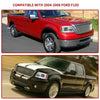 YITAMOTOR® 2004-2008 Ford F-150 Conjunto de faros delanteros proyectores LED DRL Carcasa cromada Lente transparente