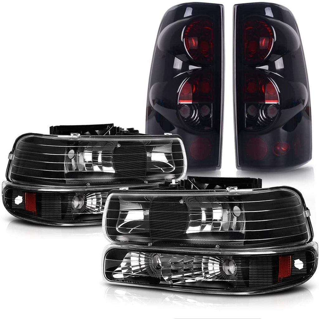 YITAMOTOR® 1999-2002 Chevy Silverado Headlights with Taillights Combo Set Headlamp Assembly - YITAMotor