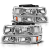 YITAMOTOR® 1999-2002 Chevy Silverado/2000-2006 Tahoe Suburban 1500 2500 Headlight Assembly Chrome Housing Headlamps - YITAMotor