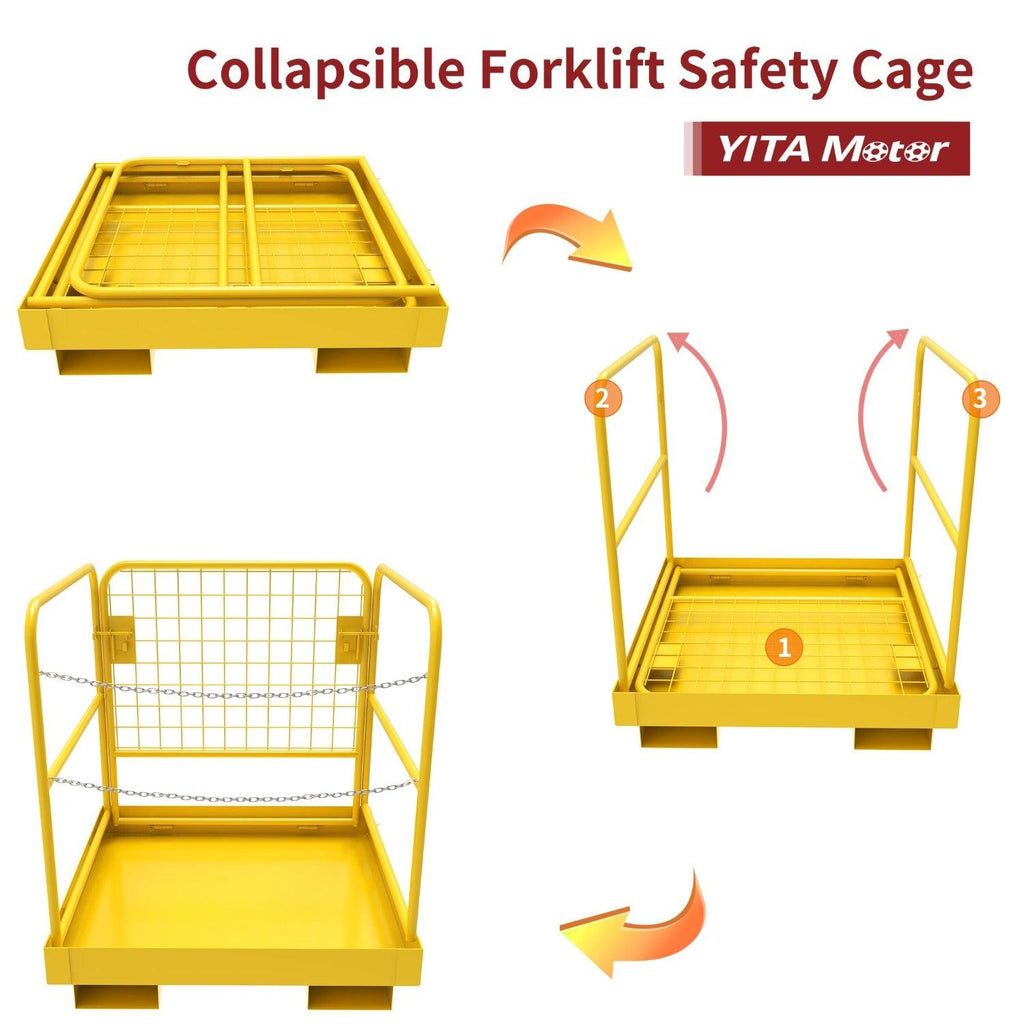 YITAMOTOR® 36 inch x 36 inch Forklift Cage 1105LBs Platform Safety Cage