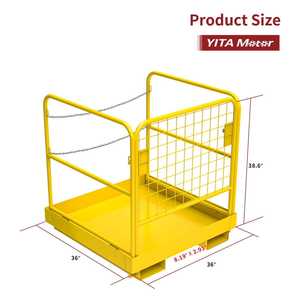 YITAMOTOR® 36 inch x 36 inch Forklift Cage 1105LBs Platform Safety Cage