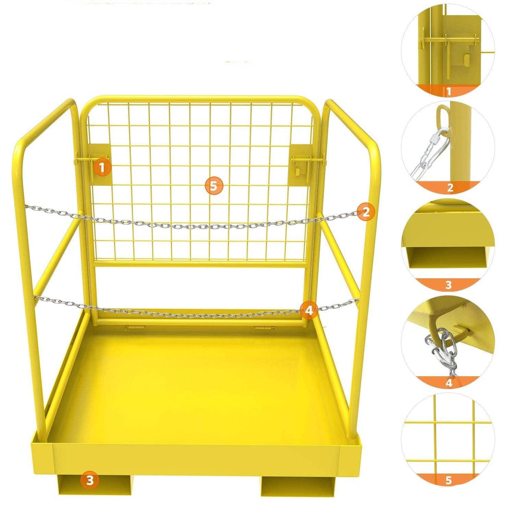 YITAMOTOR® 36 inch x 36 inch Forklift Cage 1105LBs Platform Safety Cage