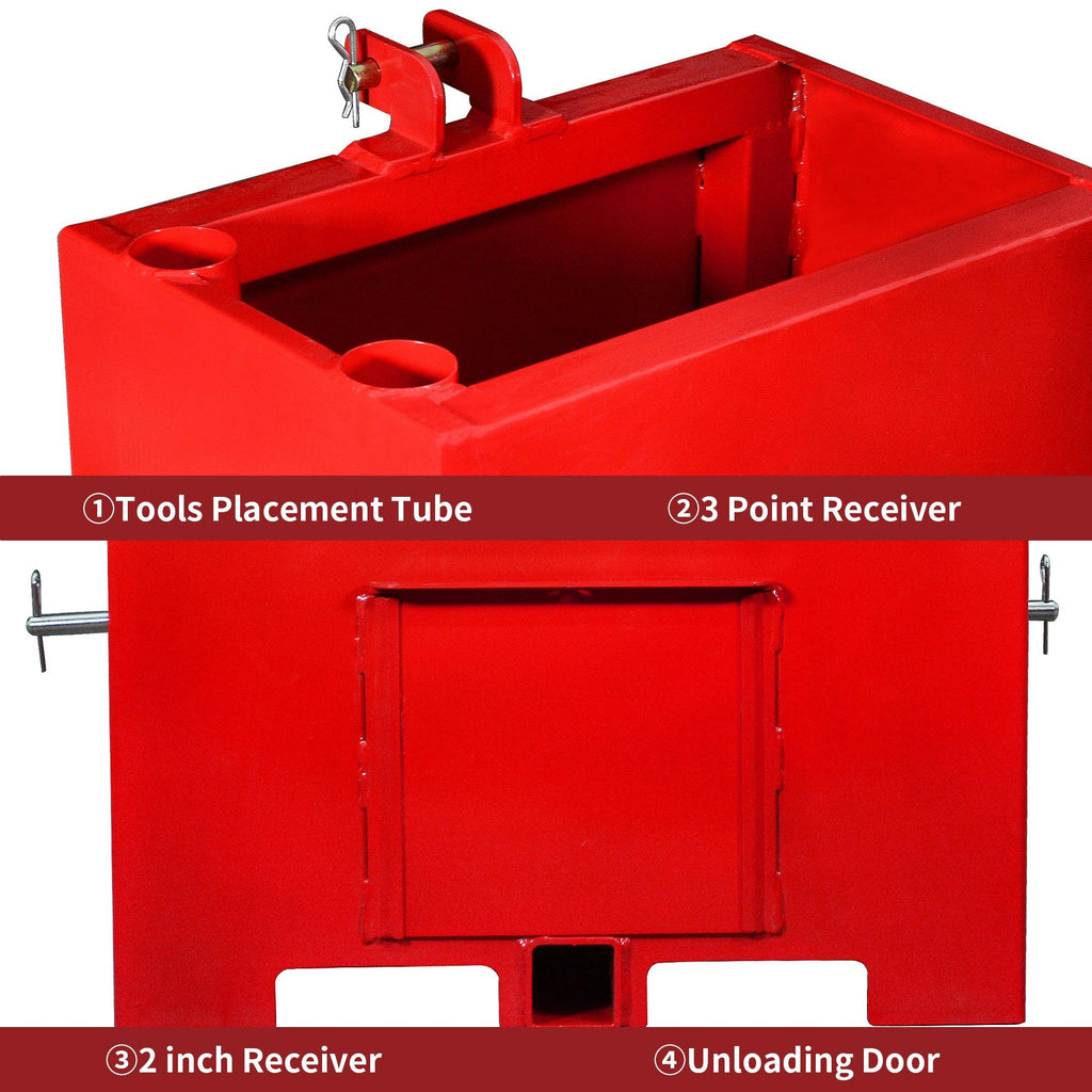 Caja de lastre YITAMOTOR® Enganches de 3 puntos para tractor categoría 1