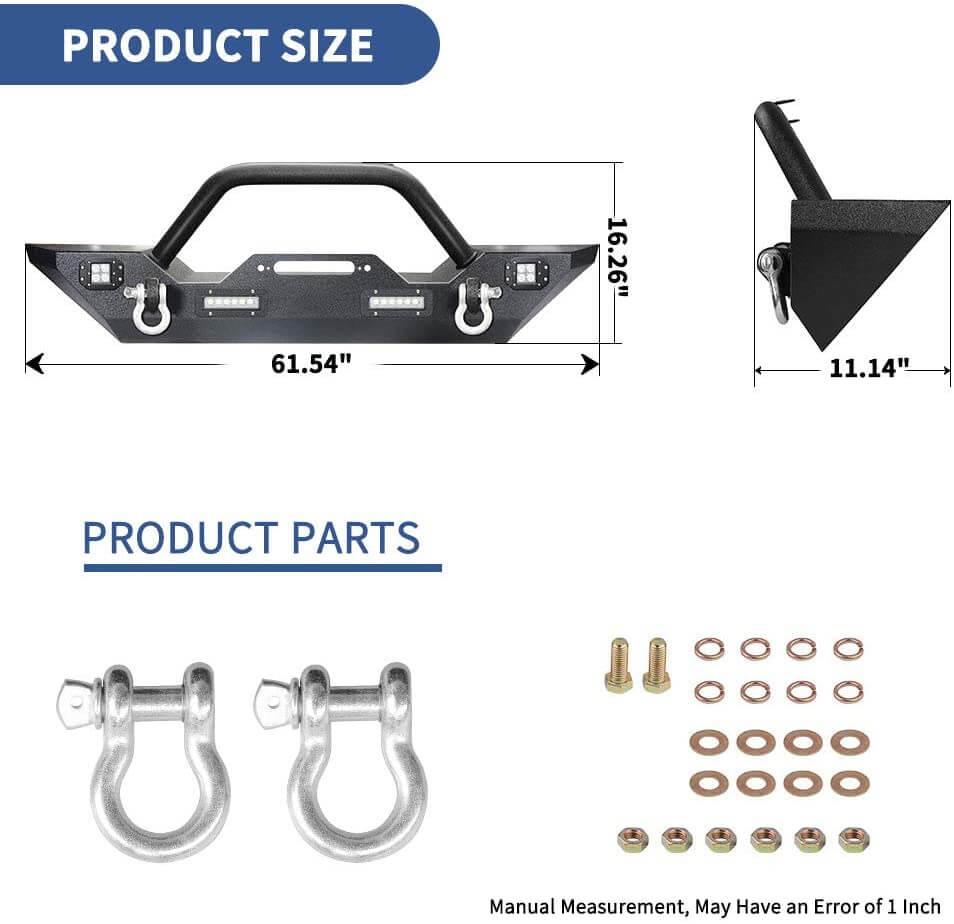 Jeep Wrangler front bumper part included