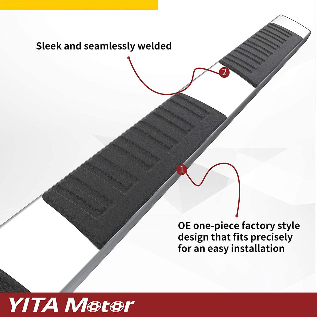 YITAMOTOR® 6" Running Boards For 1999-2016 Ford F-250 F-350 Crew Cab, Side Steps Nerf Bars (Stainless Steel Silver)