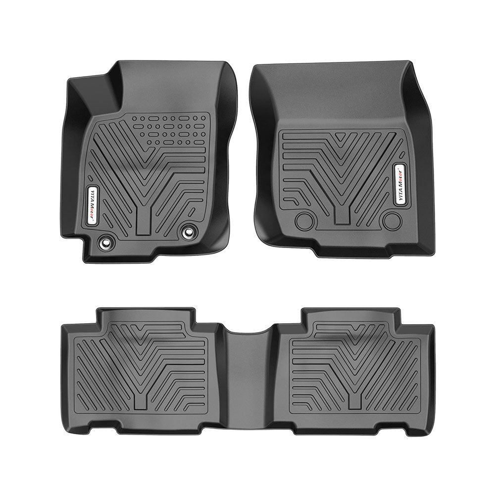 YITAMOTOR All Weather Floor Mats for 2013 2014 2015 2016 2017 2018 Toyota RAV4 Black Rubber 3pcs Set Floor Liners - YITAMotor