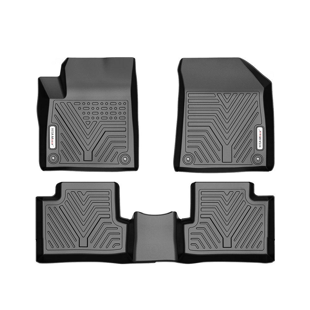 YITAMOTOR All Weather Floor Mats Compatible with 2015 2016 2017 2018 2019 2020 Jeep Cherokee Black Rubber 3pcs Set Floor Liners - YITAMotor