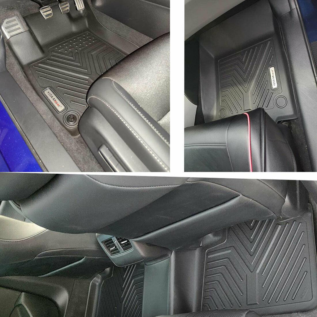 YITAMOTOR® Rubber Floor Mats for 2019-2025 Dodge Ram 1500 Crew Cab, 1st & 2nd Row Protection Liners