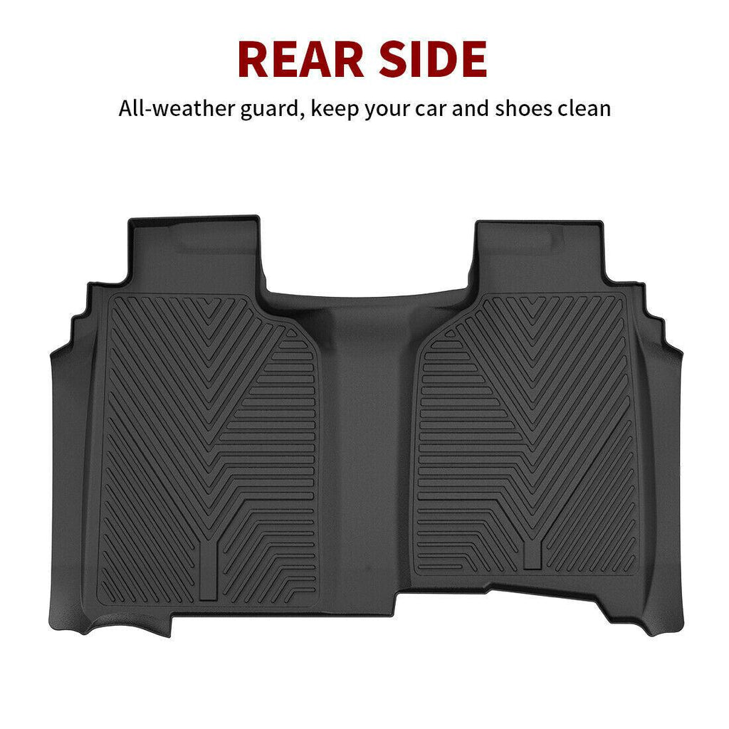 YITAMOTOR® For 2019-2024 Chevy Silverado Crew Cab Floor Mats 1st 2nd Row Rubber Liner