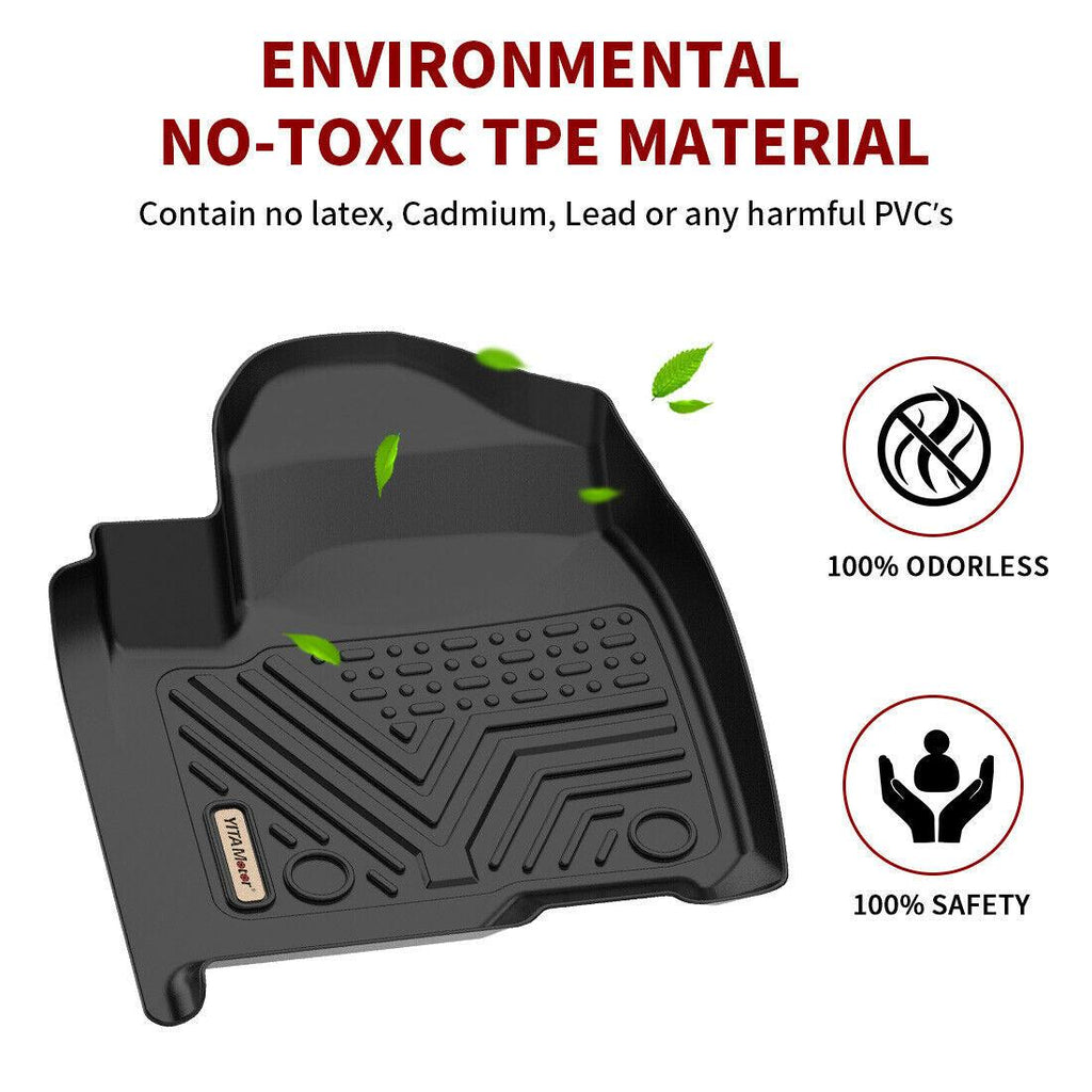 YITAMOTOR® For 2019-2024 Chevy Silverado Crew Cab Floor Mats 1st 2nd Row Rubber Liner