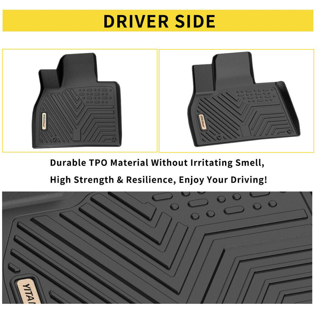 YITAMOTOR® 2020-2024 Kia Telluride Floor Mats All Weather Front Rear TPE Floor Liners