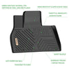 YITAMOTOR® All-Weather TPE Floor Mats for 2020-2024 Kia Telluride, Front & Rear Protection Liners