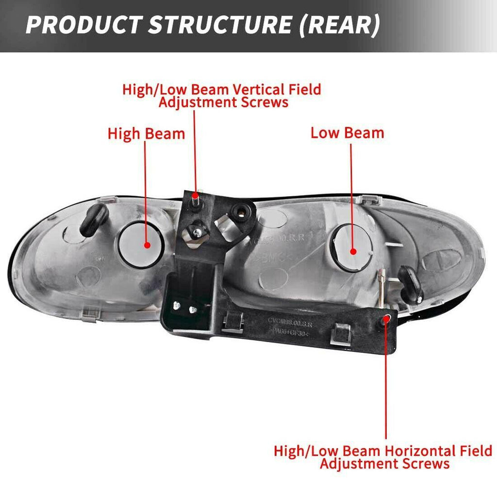 YITAMOTOR® 1998-2002 Chevy Camaro Headlight Assembly Headlamps - YITAMotor