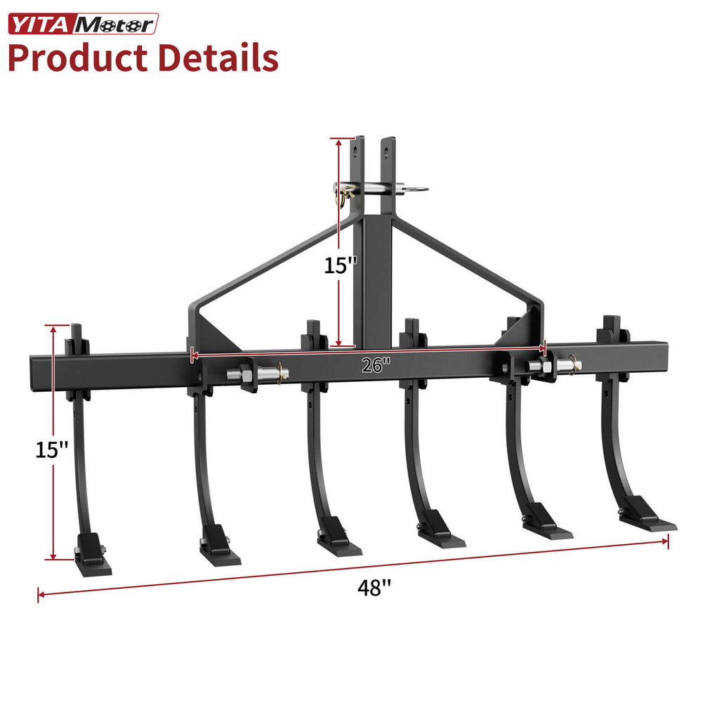 Detachable Scarifier Cultivator with 6 Scarifier Shank