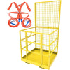 YITAMOTOR® 43"x45"Cesta de jaula de seguridad para carretilla elevadora Jaula de seguridad Plataforma de trabajo para 2 personas 1300 LBS0