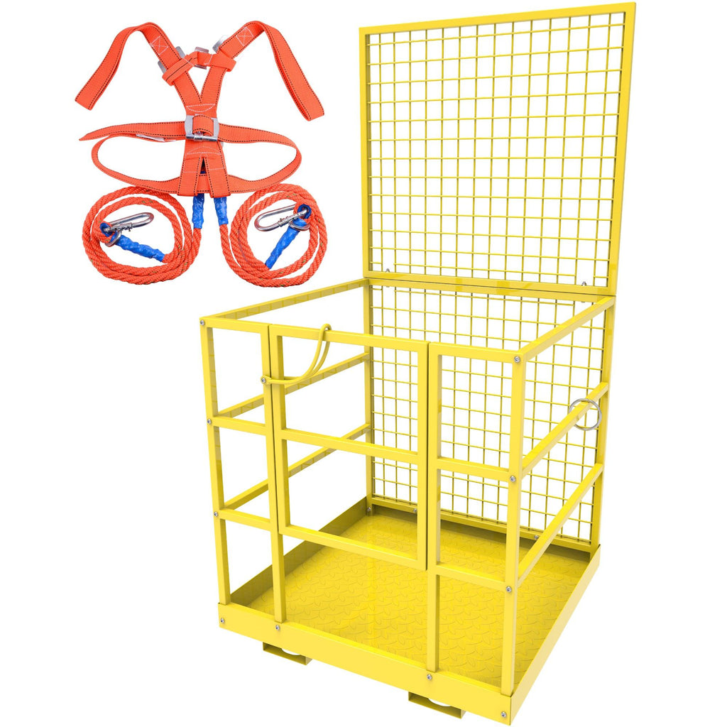 YITAMOTOR® 43"x45"Forklift Safety Cage Basket Safety Cage 2 Person Work Platform 1400 LBS0