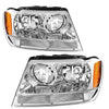 YITAMOTOR® 1999-2004 Jeep Grand Cherokee OE Headlight Assembly Chrome Housing Headlamp - YITAMotor