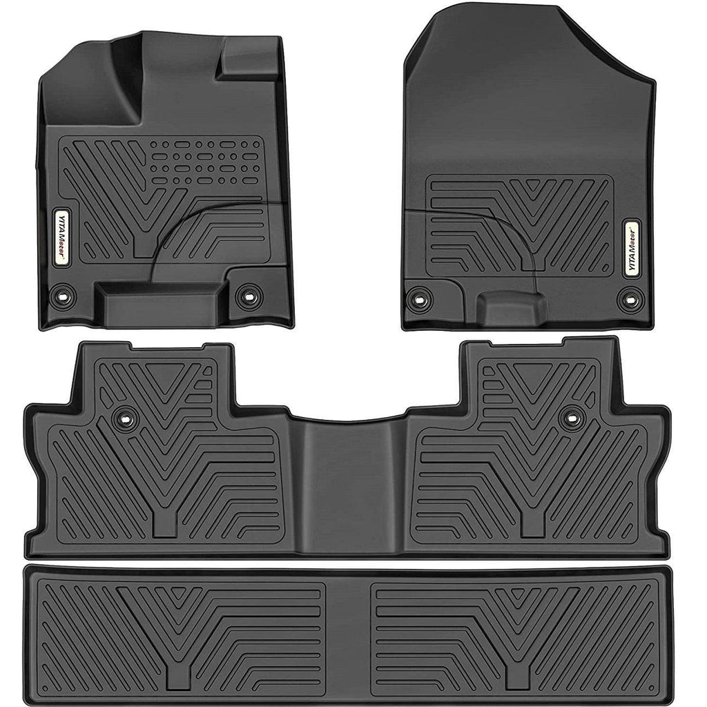 YITAMOTOR® 17-22 Honda Ridgeline Crew Cab Floor Mats Cargo Liner, Custom-Fit Black TPE 1st, 2nd & 3rd Row All-Weather Protection - YITAMotor