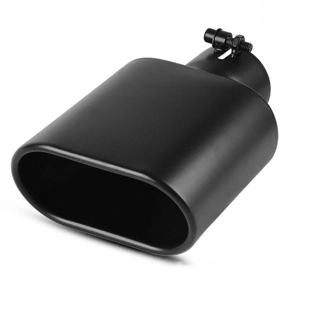 YITAMOTOR® 2.5'' Inlet 5.5''x3'' Outlet 9'' Long Bolt-on Oval Black Stainless Steel Exhaust Tip - YITAMotor