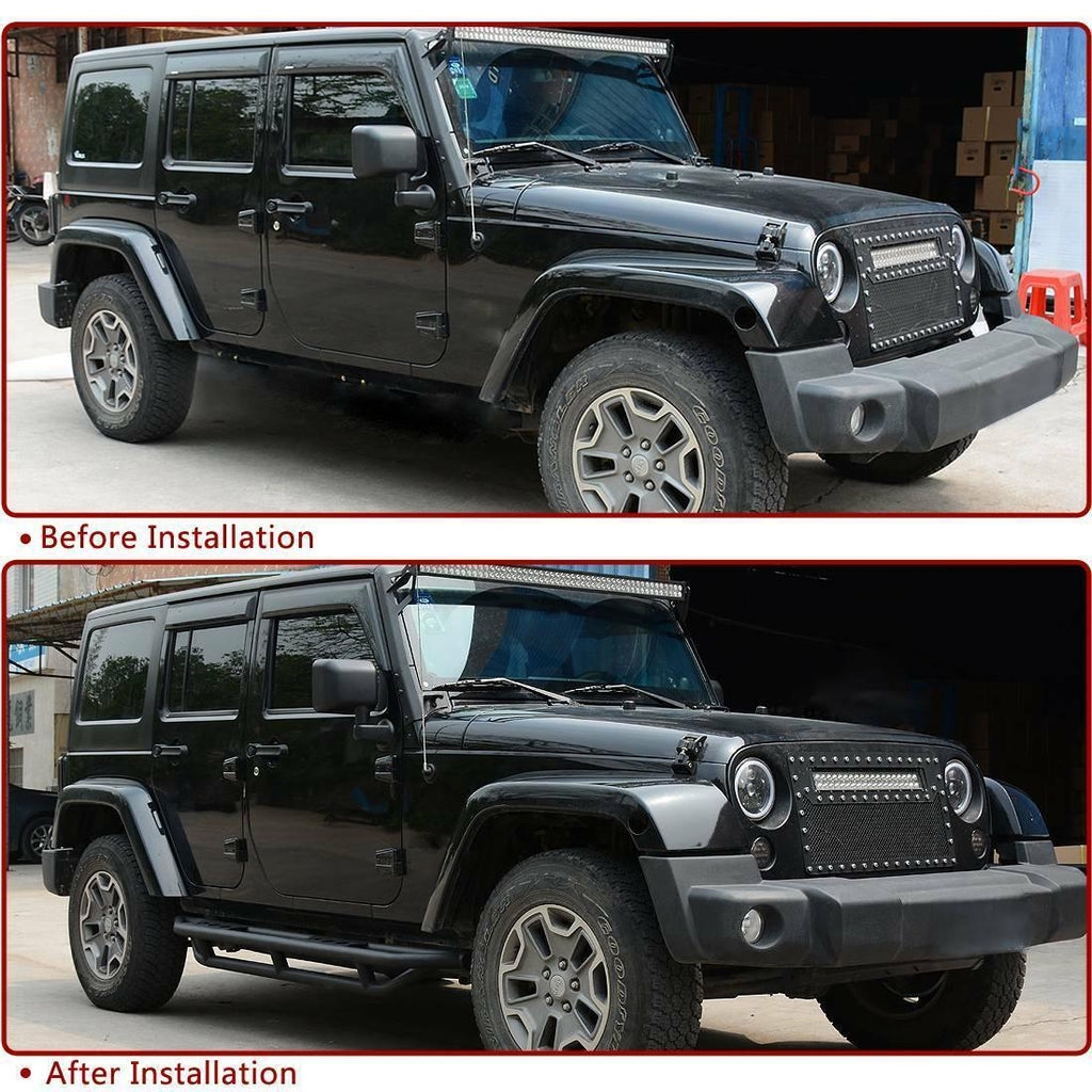 YITAMOTOR® 07-18 Jeep Wrangler JK Unlimited 4 Door Running Boards Side Step - YITAMotor