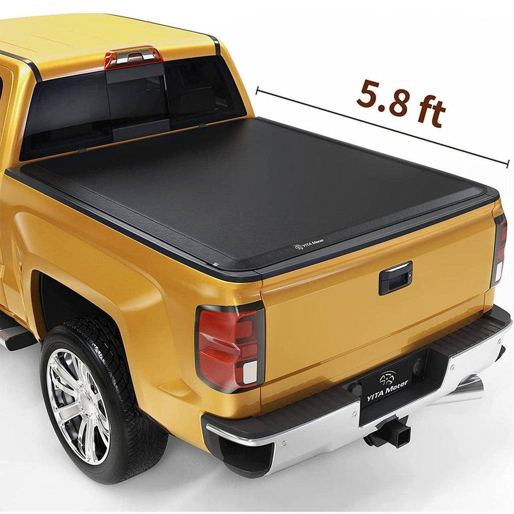 YITAMOTOR® 2014-2018 Chevy Silverado / GMC Sierra 1500 5.8ft Fleetside Bed Soft Roll Up Truck Bed Tonneau Cover - YITAMotor