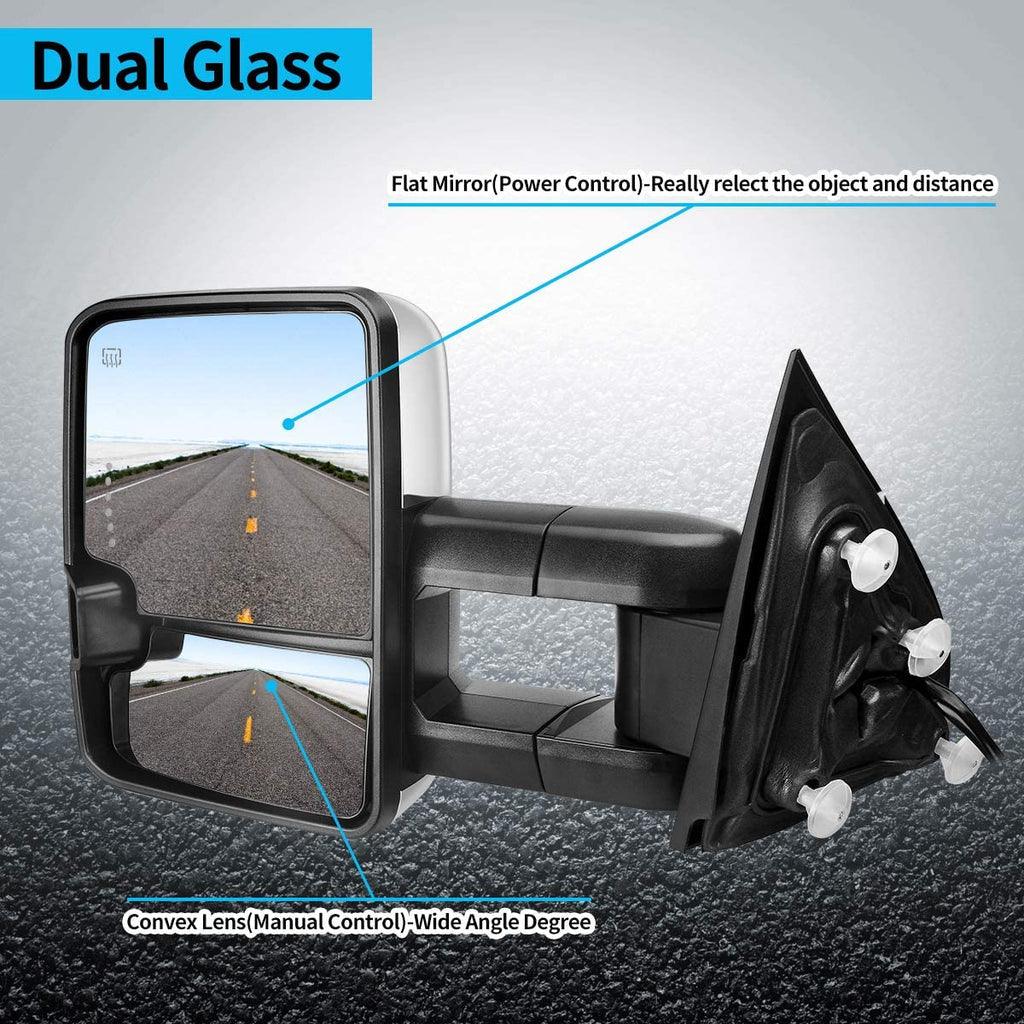 Chevy Silverado Tow Mirrors Dual Glass