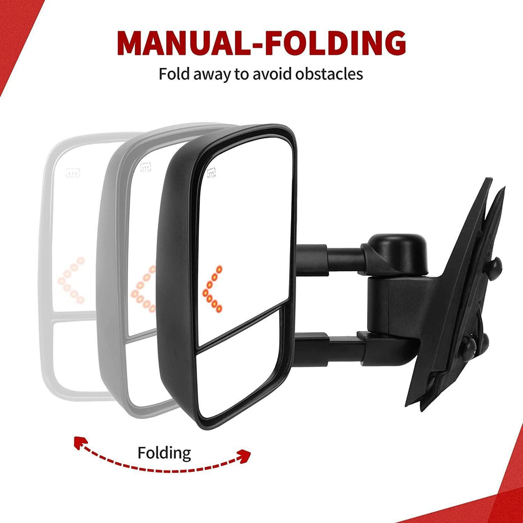 Chevy Silverado tow mirrors w/ manually-folding function