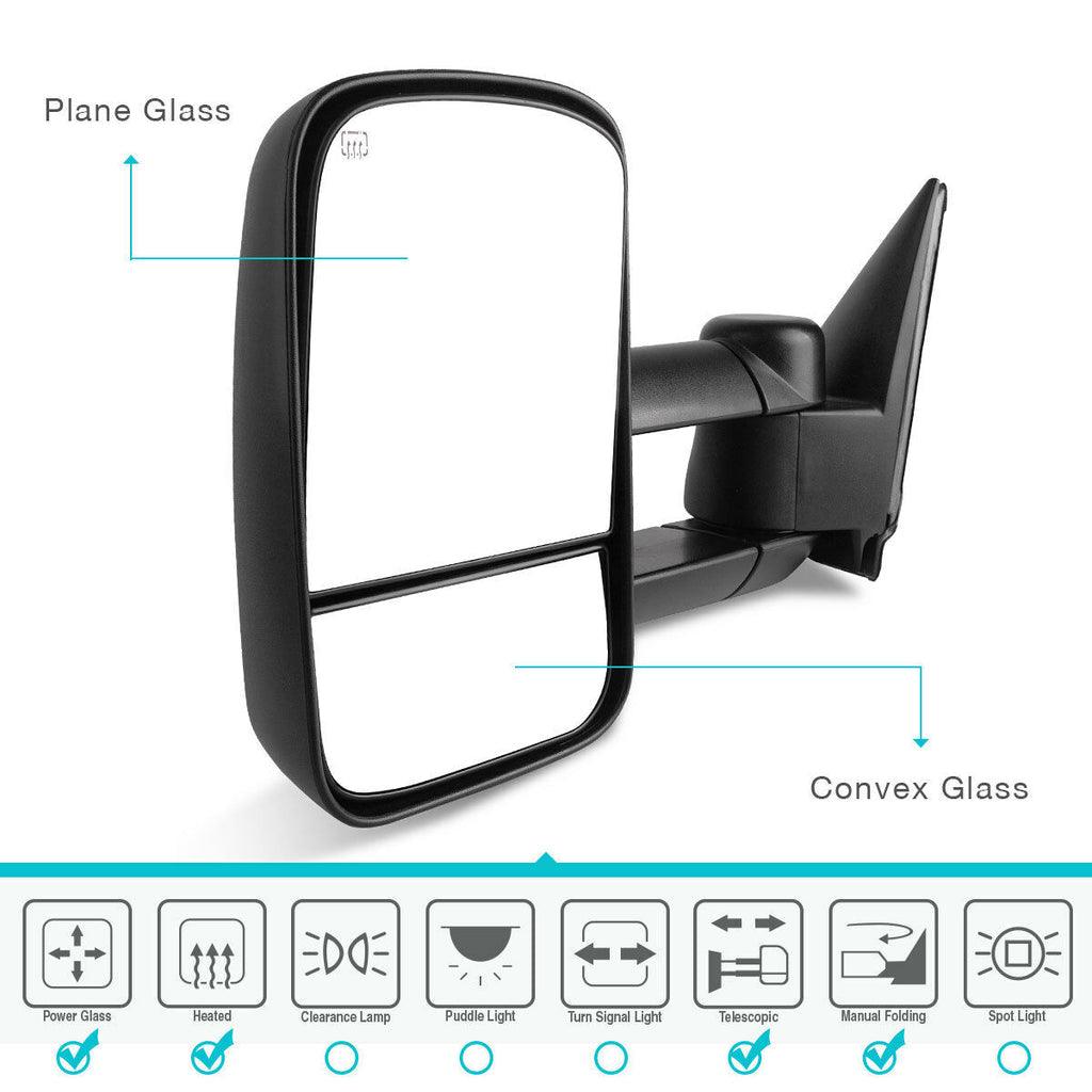 Chevy Silverado Tow Mirrors Dual Glass Details