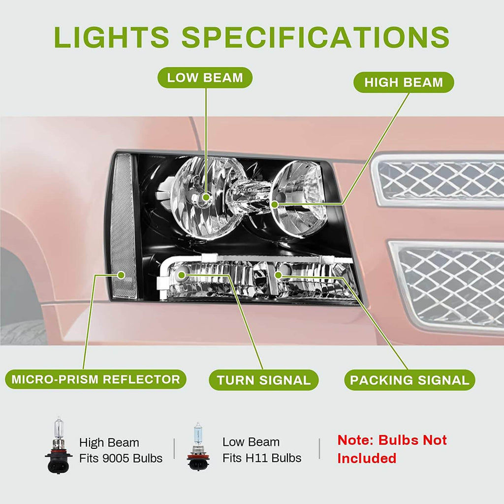 2007-2013 Chevy Avalanche / Suburban Tahoe Headlights