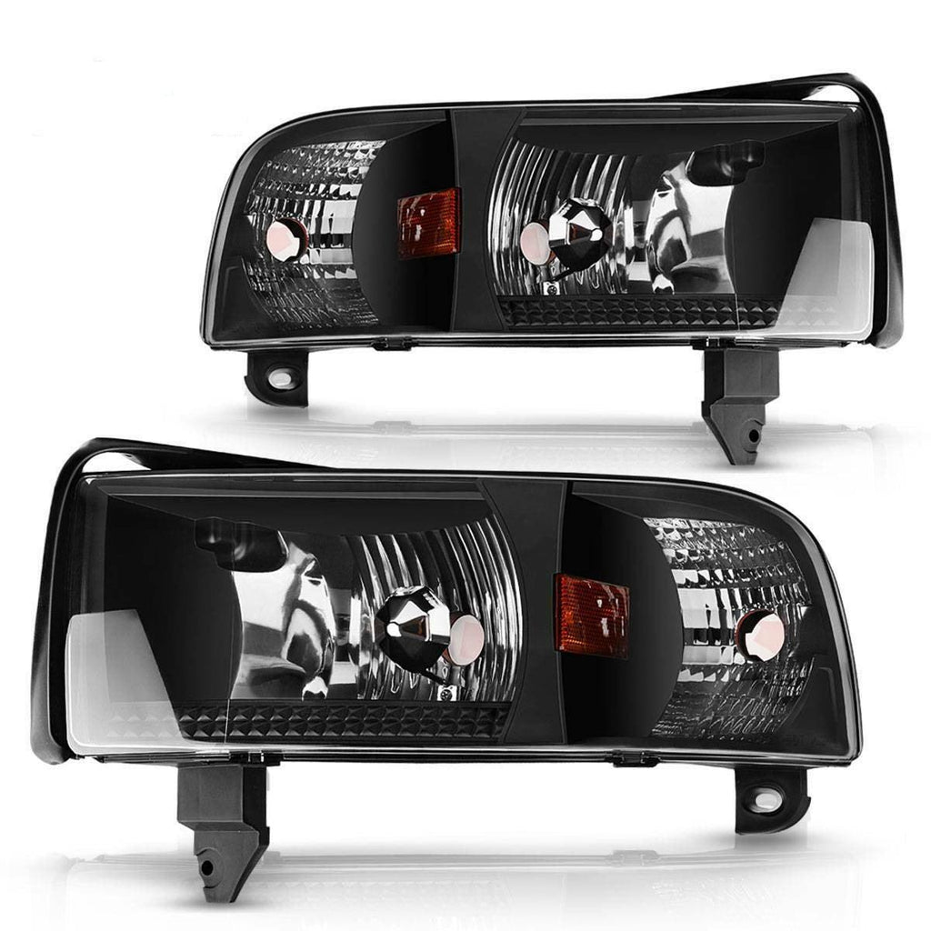 YITAMOTOR® 1994-2001 Dodge Ram 1500 Headlights Black Housing Headlamp Assembly